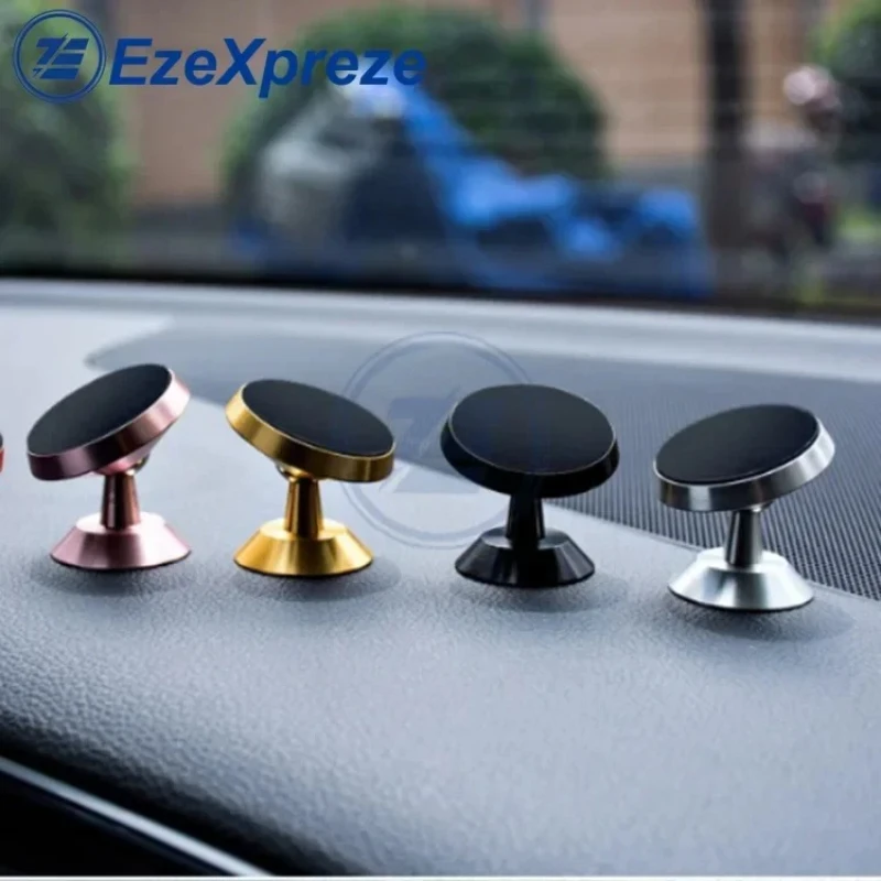 New magnetic car phone holder with air vent magnet clip, 360-degree rotation. Compatible with iPhone, Xiaomi, Samsung, and LG.