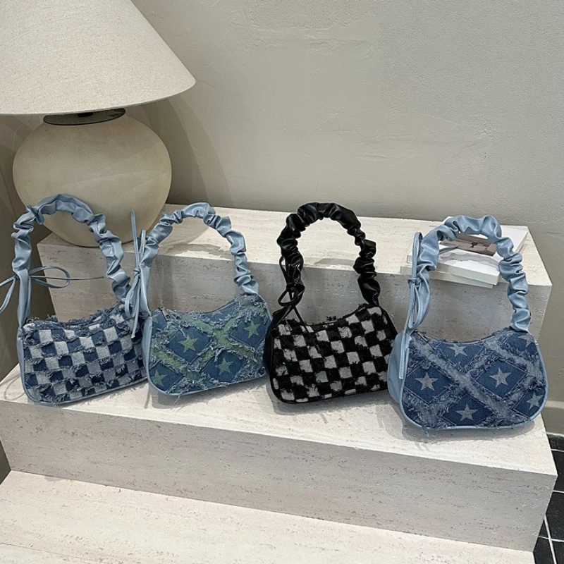 

New Women's Shoulder Bag Fashionable and High-quality Denim Handbag Wear-resistant and Versatile, Girls' Phone Storage Bag