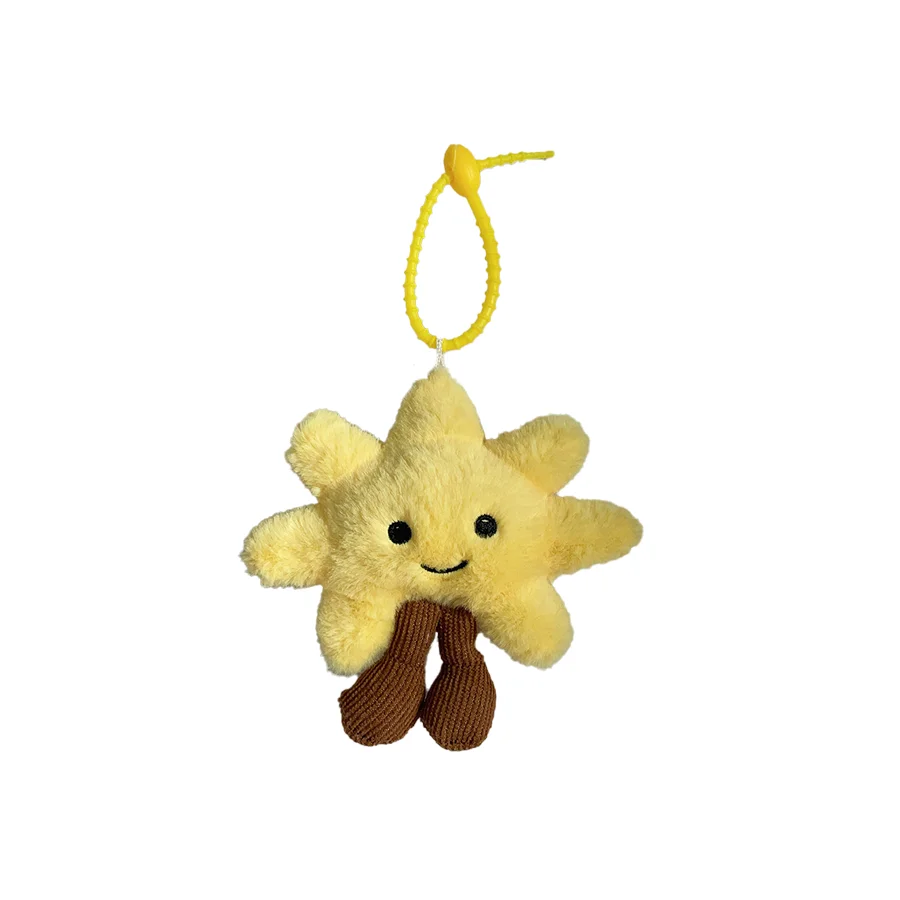 Cute sun bag pendant creative smiley plush pendant couple keychain birthday gift fun doll wedding throw soft stuffed doll doll