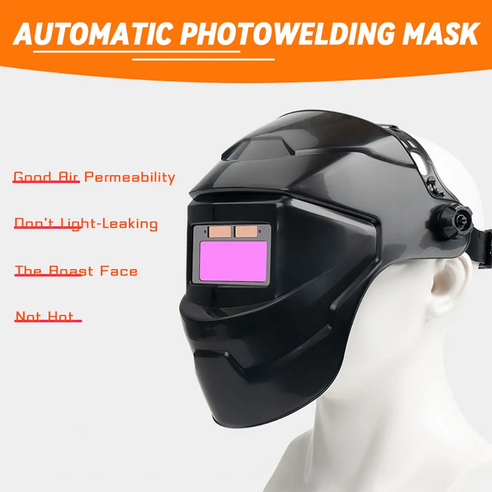 Welding Helmet Welder Mask Chameleon Large View True Color Solar Power Auto Darkening Welding Mask For Welding Grind Cut Machine