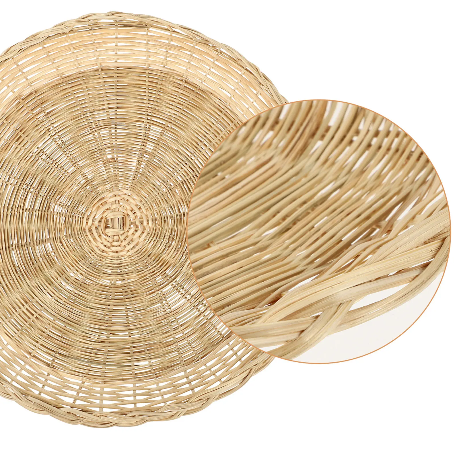 

Bamboo Woven Plate Melamine Tray Fruit Basket Plates Storage Kitchen Bar Snack Plate Accessories