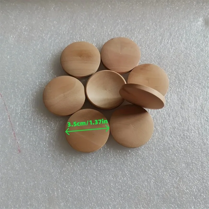 30pcs Wooden Landscape Decorations Round in Shape Measuring 3.5 X 5 Cm Featuring One Concave Side and One Convex Side