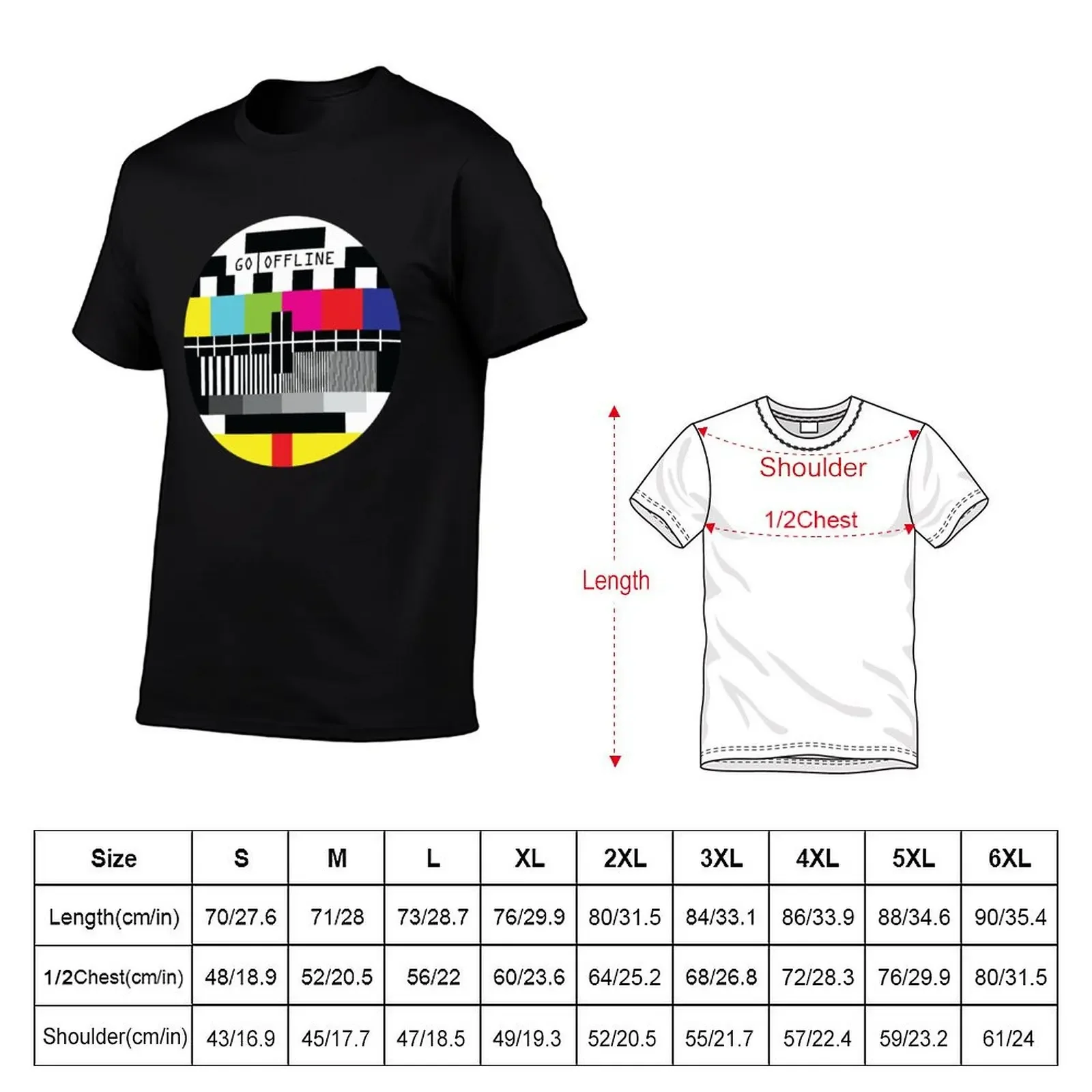 Go Offline Old TV test card35png T-Shirt blanks tees graphic shirts mens graphic t-shirts big and tall