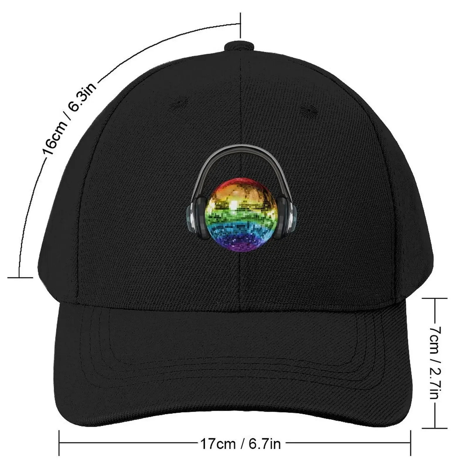 Headphones Rainbow Disco Ball Baseball Cap Sun Hat For Children tea Hat Women's Beach Visor Men's