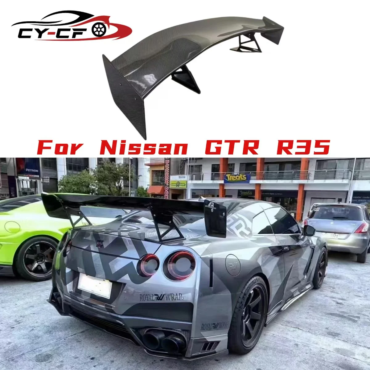 

Rear Tail Trunk Lid Boot Lip Wing Spoiler Diffuser For Nissan GTR 350Z GTR35 Carbon Fiber Racing Rear Wing Spoiler Body Kit