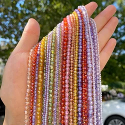 2 3 4 MM Zircon Beads Cubic Zirconia Faceted Round Loose Tiny Beads for Diy Bracelet Necklace Earring Accessories Making