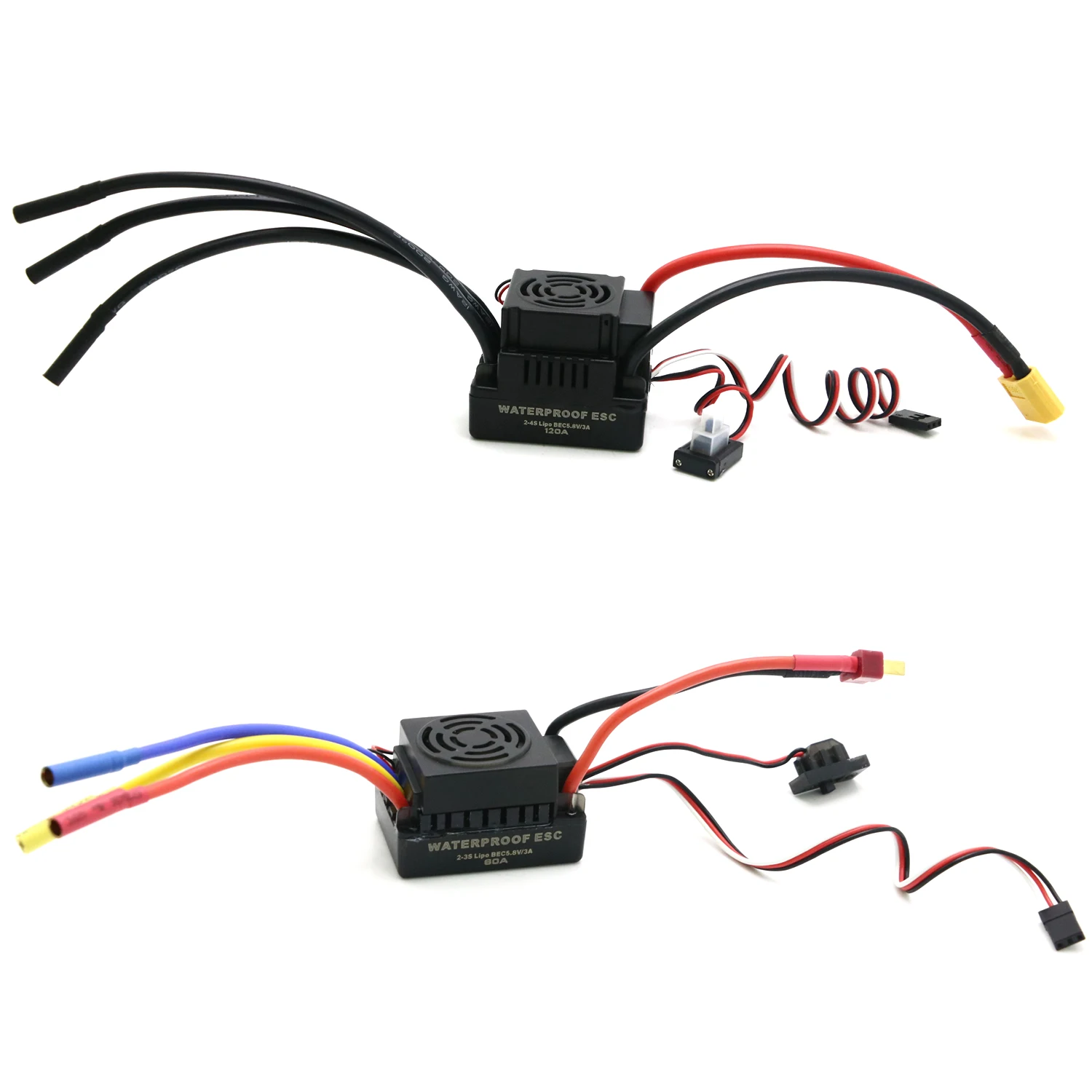 Aggiornamento Sensorless 60A 80A 120A S-80A S-120A Brushless ESC Regolatore di Velocità Elettrico con 5.5V/3A BEC per 1/8 1/10 RC Auto