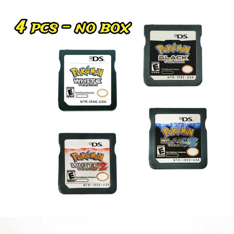 USA Pokémon Zwart en Wit 1 2 Gecombineerde Kaart Gecombineerde Kaart Met Doos Cassette DS Pokémon Game Card voor DS NDS 3DS Geen handleiding