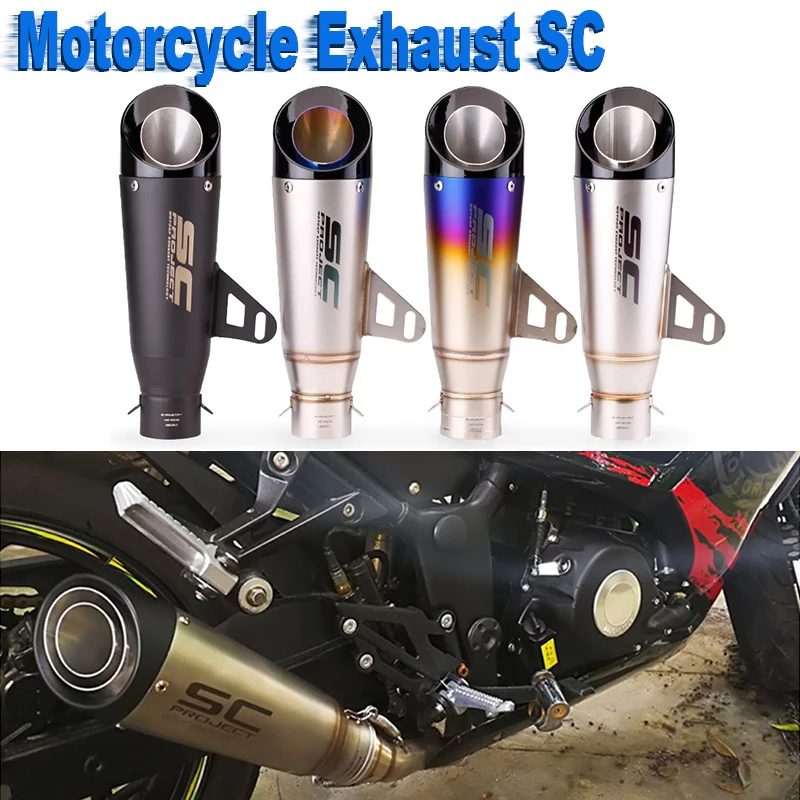 

51mm Motorcycle Exhaust SC Muffler Pipe Z250 Z300 Z400 ZX10 MT0709 R25 R3 R6 For Kawasaki Ninja Honda Yamaha 2/3-Layer