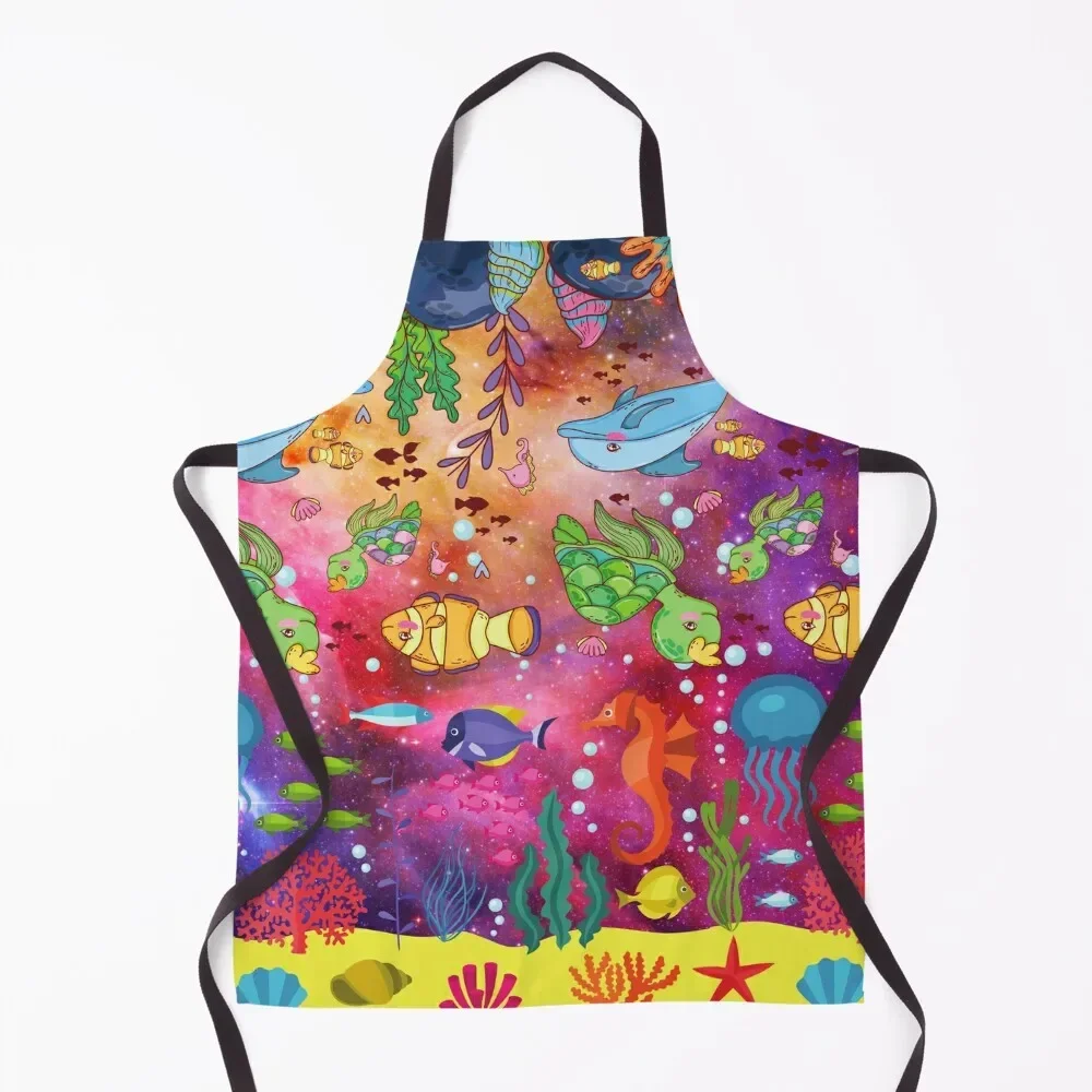 

Sealife At Stake Apron Kitchen Novel Kitchen Accessories Beauty custom women's kitchen Apron