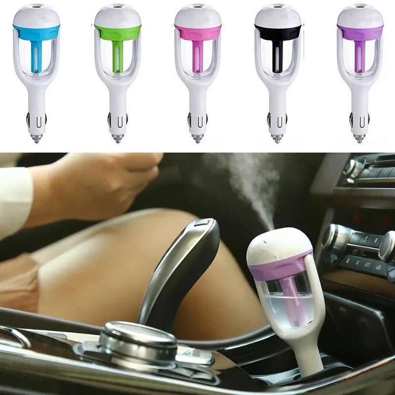 Air Humidifier Mini Ultrasonic Humidifier Romantic Soft Light Aroma Diffuser Auto Mist Maker Sprayer For Car