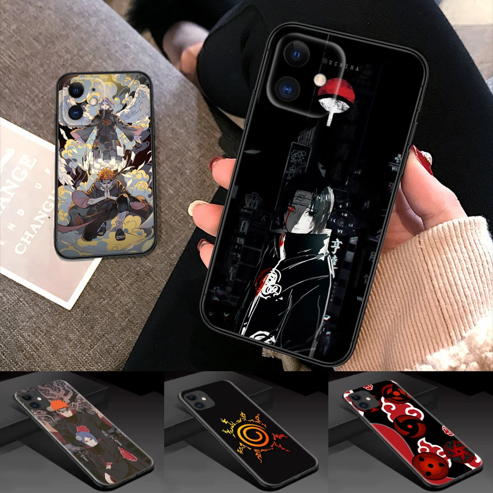 F36 A-Akatsuki Sasuke Anime Soft Silicone Phone Case for iPhone 15 14 Plus 13 12 11 X XS XR Pro Max Mini 8 7 Plus