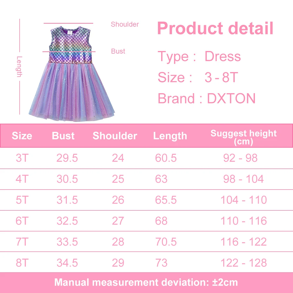 DXTON Summer Kids Dresses For Girls Sleeveless Party Princess Dress Toddler Birthday Girls Vestidos Children Tutu Dress Clothes