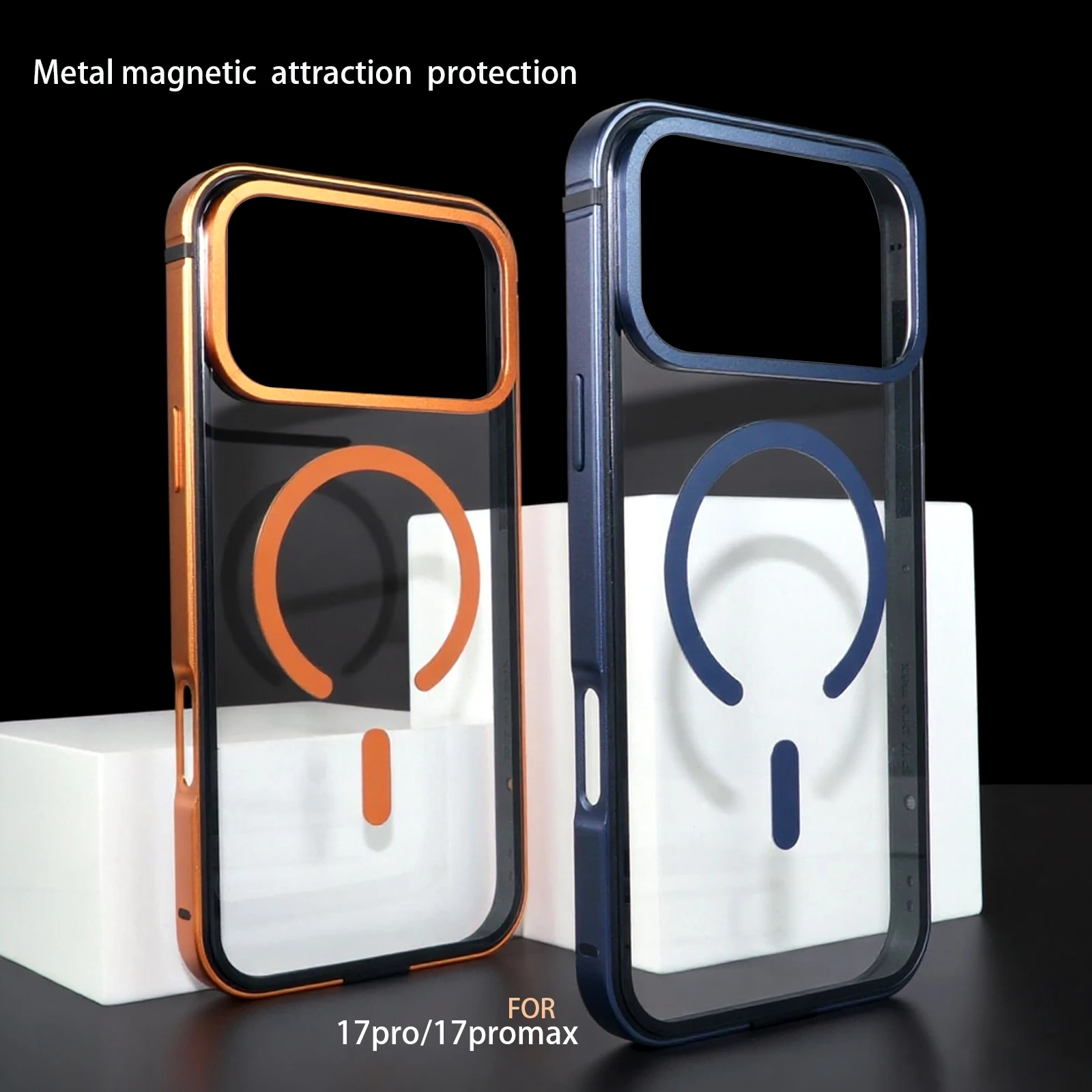 

Original Titanium Color Metal Bumper Case For iPhone 17Pro 17 Pro Max Air Alloy Silicone Frame Transparent Magsafe PC Back Cover