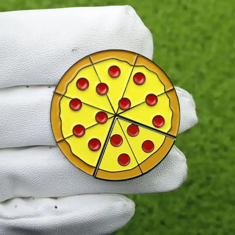 

Golf Ball Marker with Level Function Pizza Marking Level Hat Decor Double Sided Green Reader Ball Marker for Driving Range