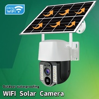V380pro Solar Security Camera 5MP WIFI IP Outdoor Auto Tracking Security Protection Monitor Smart Home CCTV Video Surveillance