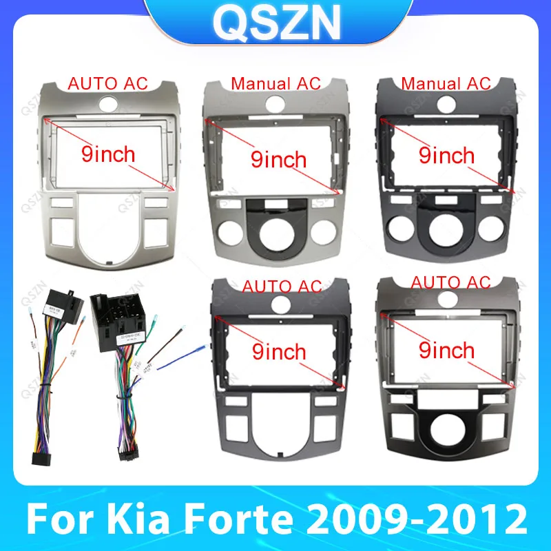 QSZN 2 Din Car Stereo Radio Fascia Frame For KIA Forte Coupe Cerato 2009-2012 Touch Screen Android Multimedia Player Trim Kit