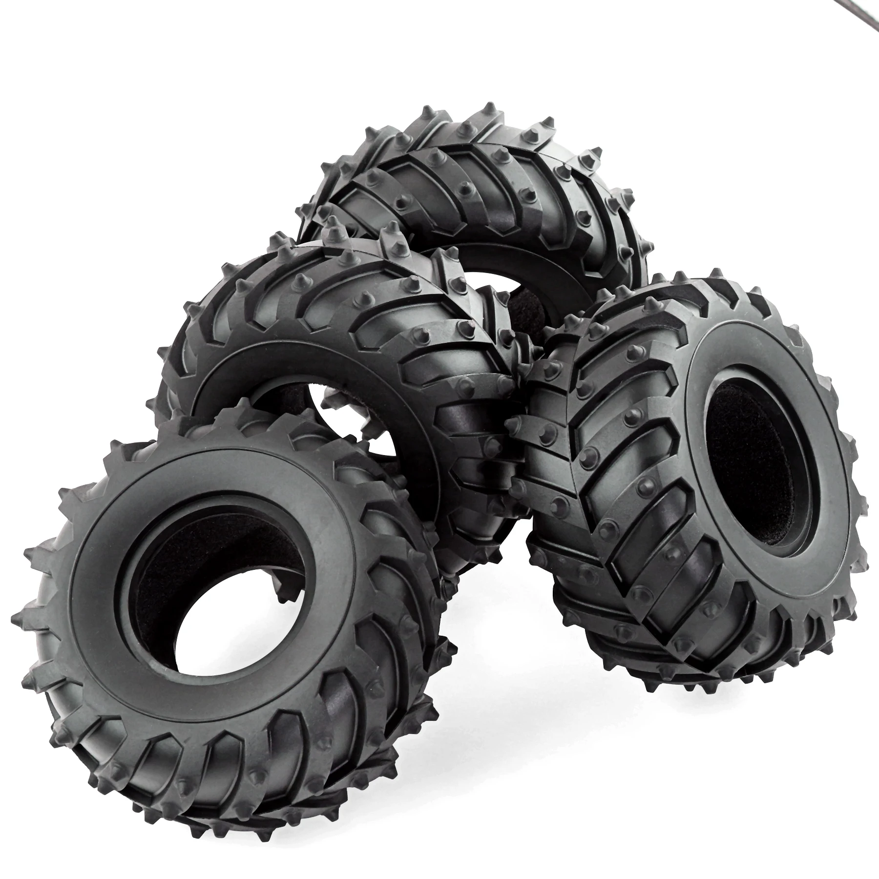 RED SPIDER 4Pcs 1/10 RC Soft Rubber Off-Road Tyre Set Replacement For Tamiya Willy Monster Beetle RC Monster Truck Accessories