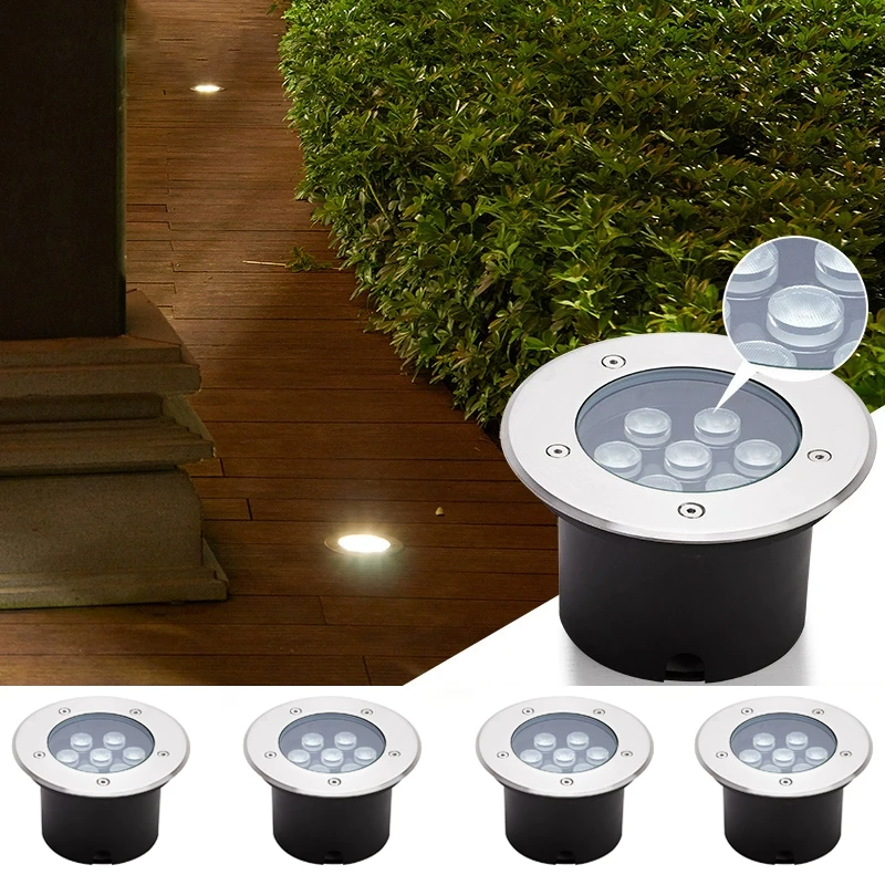 3W 5W 6W 9W 12W Outdoor Floor Recessed Spotlight Outside Deck Lighting 220V110V24V Waterproof IP67 LED Garden Light Underground