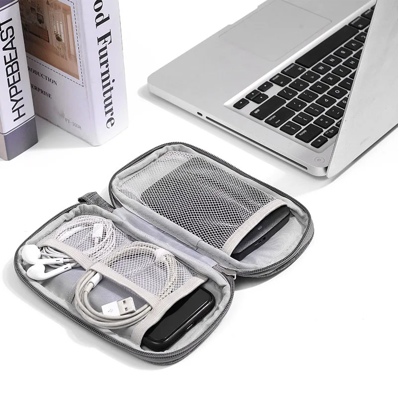 3 Tier Portable Wire USB Line Holder Bag Travel Power Bank Earphone Line Organizer Box Mouse Charging Line Storage Ziplock Bag