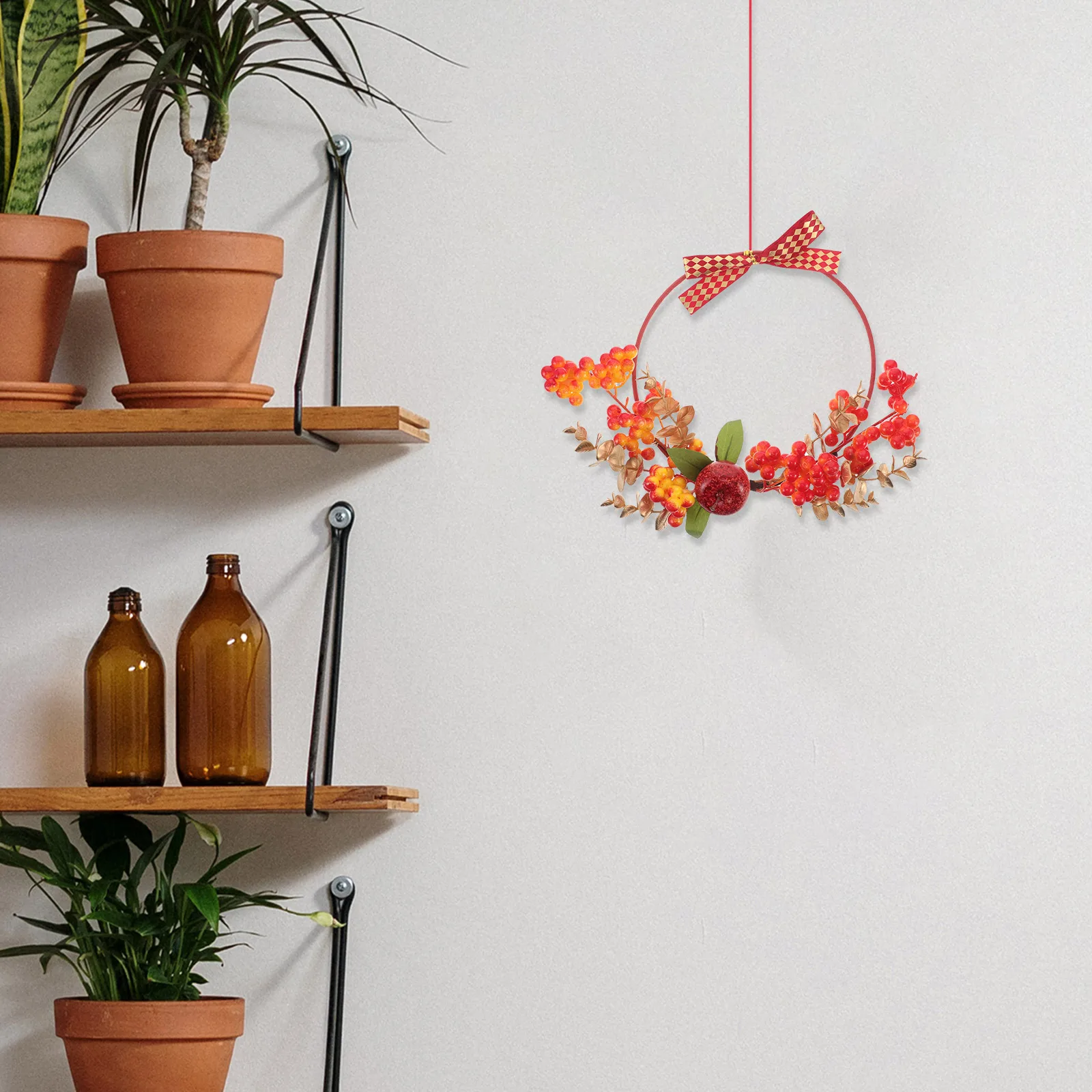 

Wreath Ornament Apple Garland Decoration Supplies Christmas Door Wreaths for Front