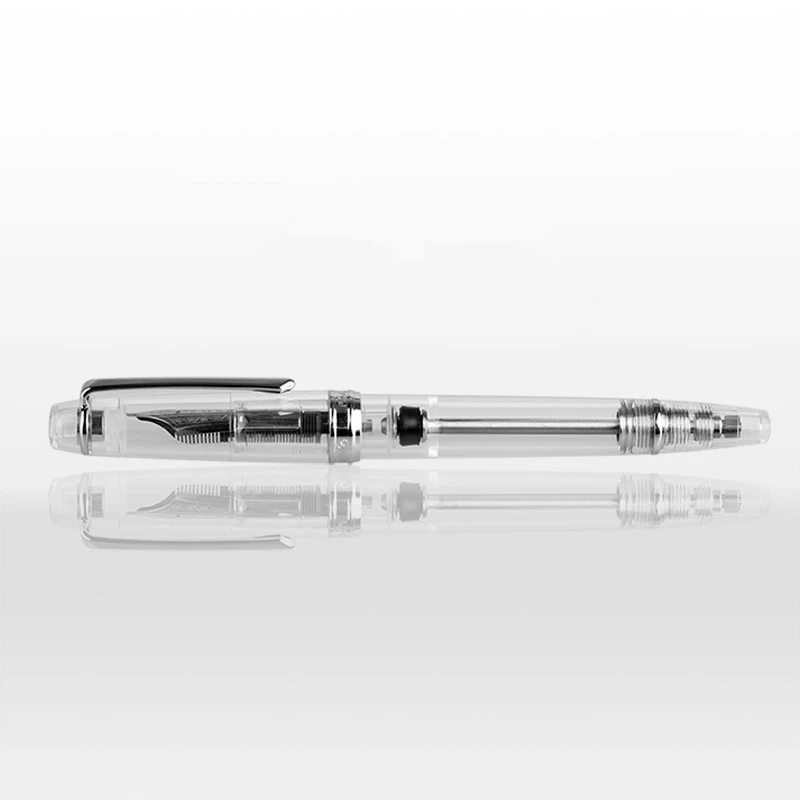 PENBBS 268 Resin Vacuum Filling Fully Transparent Fountain Pen Iridium EF/F/M Nib Writing Gift Pen Office Supplies Stationery