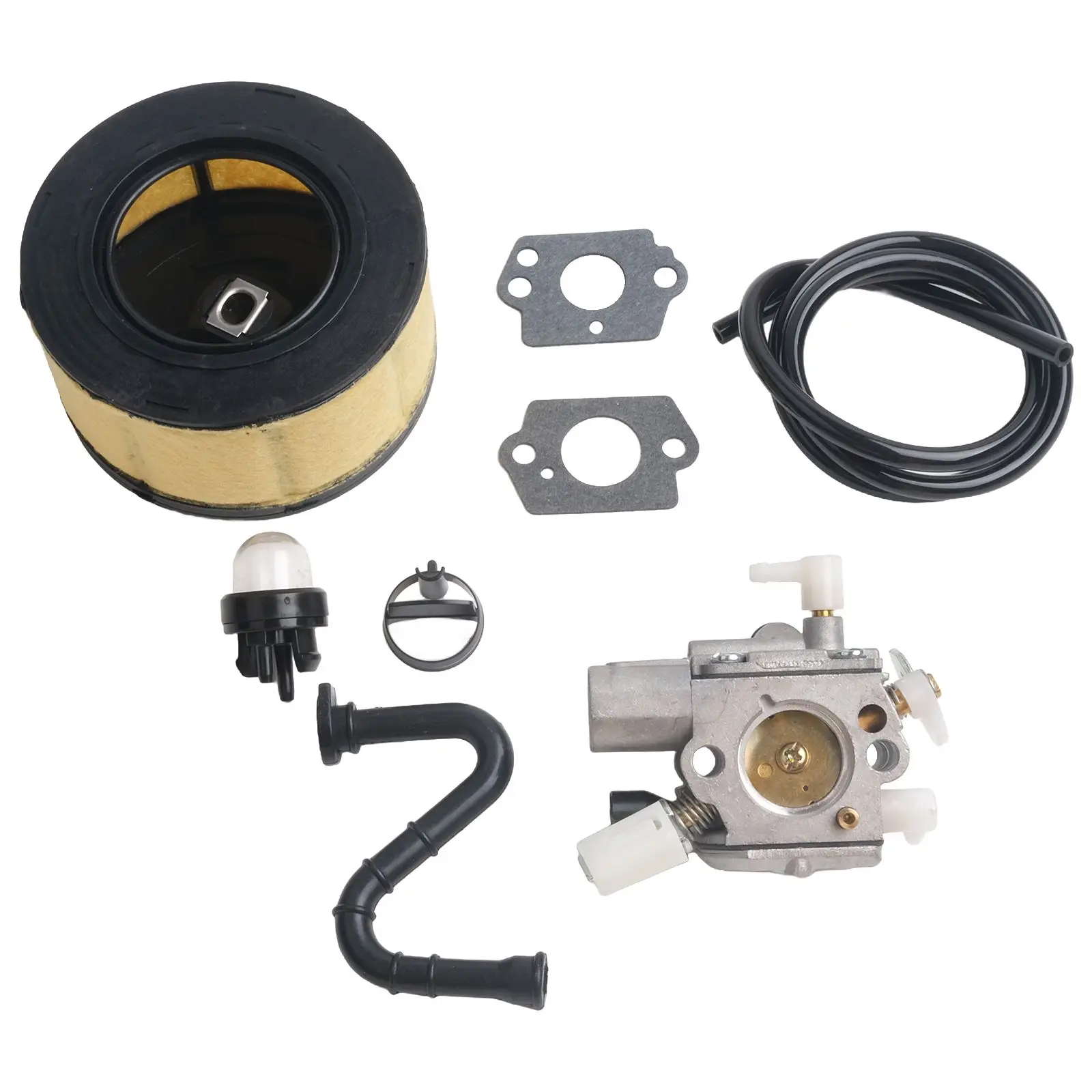 Kit de ajuste de carburador eficiente para motosserras MS251 inclui juntas de filtro de ar e tubos de combustível para desempenho aprimorado