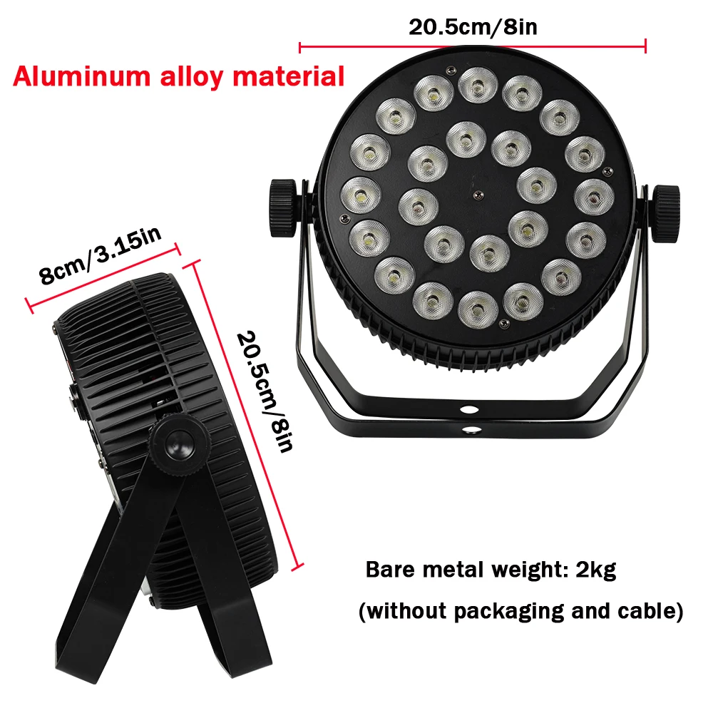 مصباح LED بار من سبائك الألومنيوم ، إضاءة مسطّحة ، نحيف جدًا ، أشعة فوق البنفسجية RGBWA ، 6 في 1 ، DMX ، 24 × 18 واط ، 4 لكل مجموعة