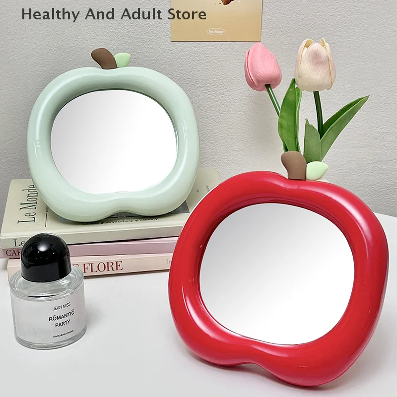 Ins Decorative Mirror Apple Shape Makeup Mirror Desktop Cosmetic Mirrors For Bedroom Dormitory Desk Accessories Home Decor