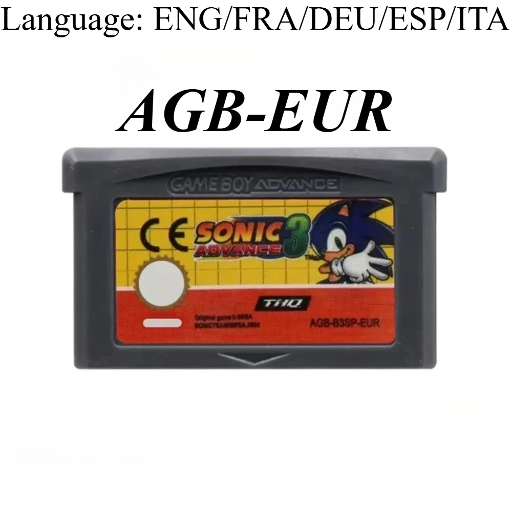 Sonic 3 США/EUR 32-битный картридж для видеоигр Advance для GBA/GBA NDS (слот GBA) |   Качественный и красивый подарок для ребенка