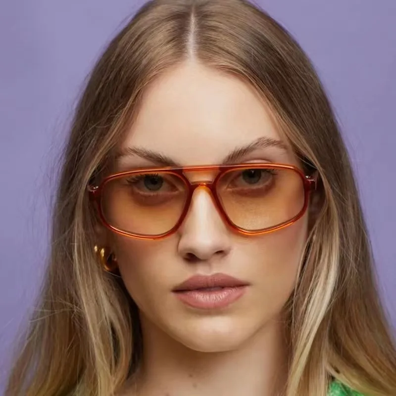 Lunettes de soleil carrées vintage à grand cadre pour hommes et femmes, lunettes de soleil rétro, lunettes de soleil rondes pour hommes et femmes, marque