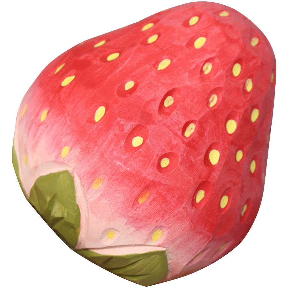 

Strawberry Ornament Realistic Artificial Fruit Wooden Decor Home Decor Photo Prop Simulation Strawberries Desktop Craft