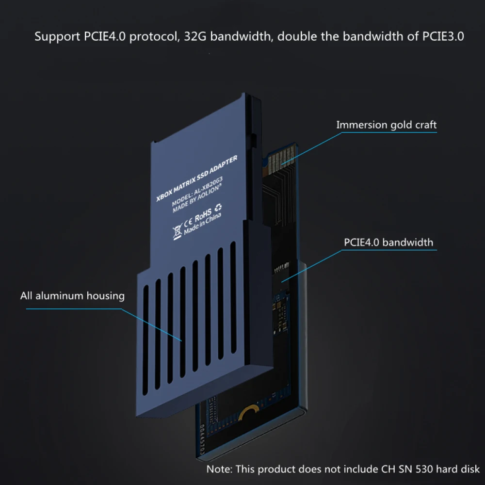 For Xbox Series X/S External Host Hard Drive Conversion Box M.2 Hard Drive Expansion Card Box Includes Screwdriver And Manual