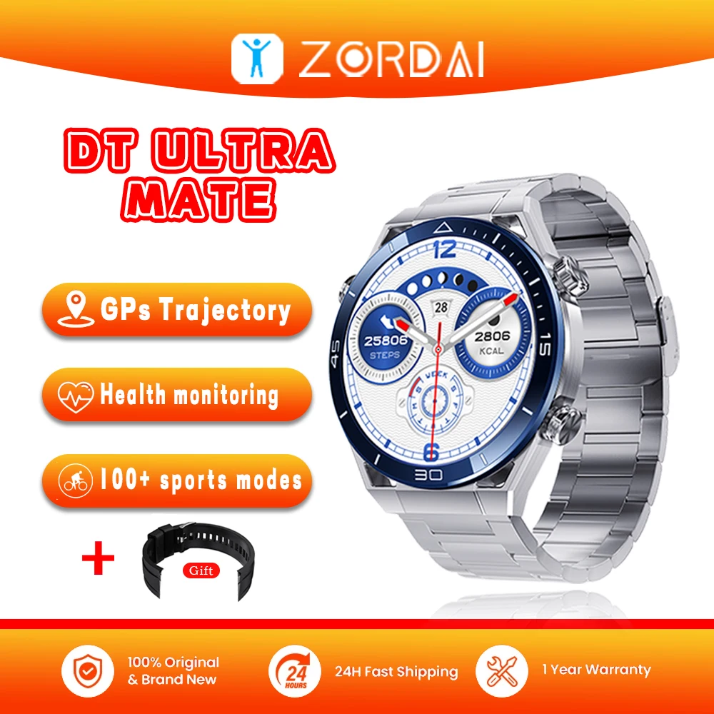 ZORDAI Ultra Mate Smart Watch Men Full Circle Touch Screen Bluetooth Call Men Smartwatch impermeabile Sport Activity Fitness Watch