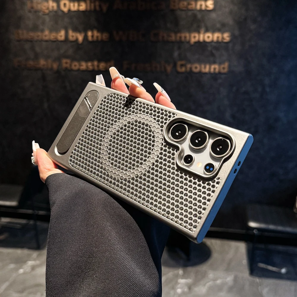 

Сотовый чехол Magsafe с рассеиванием тепла для Samsung Galaxy S24 S25 Ultra S24 + S25 + скрытый металлический кронштейн-держатель, твердая обложка