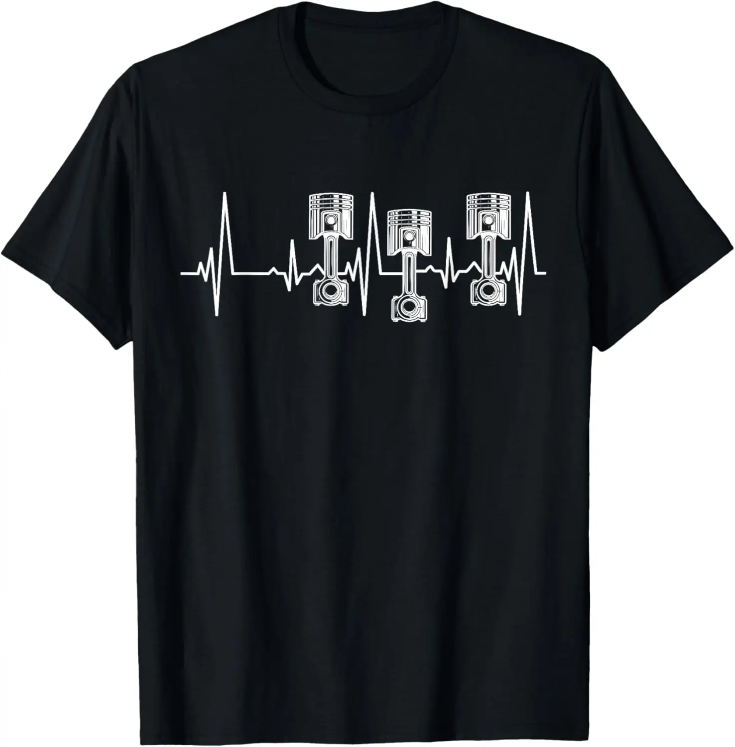 Heartbeat Piston Car Mechanic Shirts For Car Enthusiast Guy T-Shirt