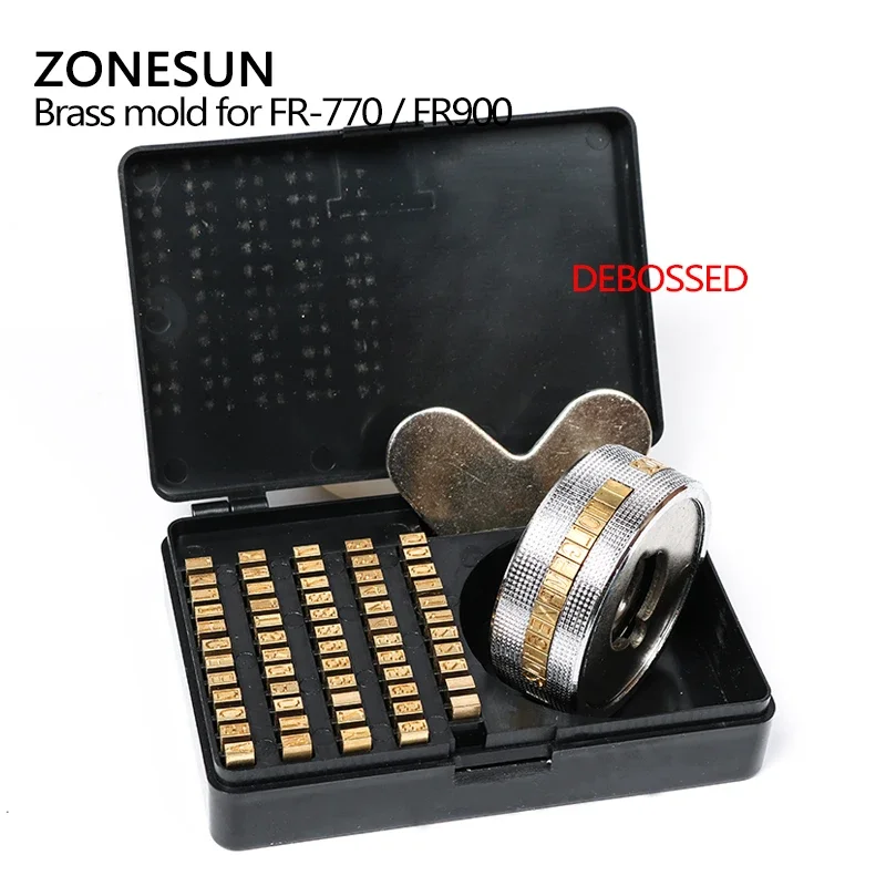 ZONESUN heat stamping alphabet set heat press machine FR900 FR770 alphabet set date coding machine letter numbers brass number