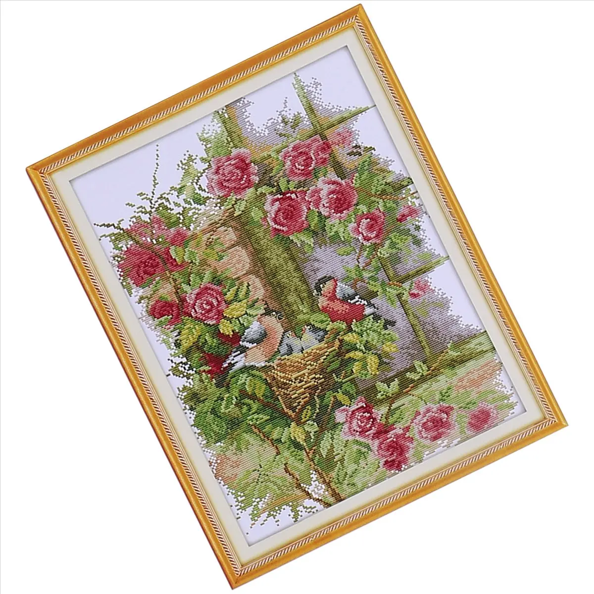 DIY Handmade Needlework Set Embroidery Kit 14CT Birds' Family Pattern -Stitching 35 * 45cm Home Decoration-A68X view 3