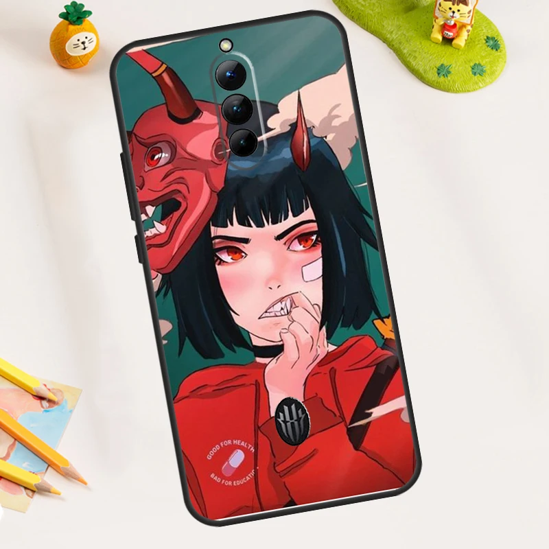 Anime Girl Samurai Case For ZTE Nubia Red Magic 11 Pro Plus 8 9 10 Air 8S 9S 10S Pro Plus 6 7 6S 7S Pro Cover - view 2