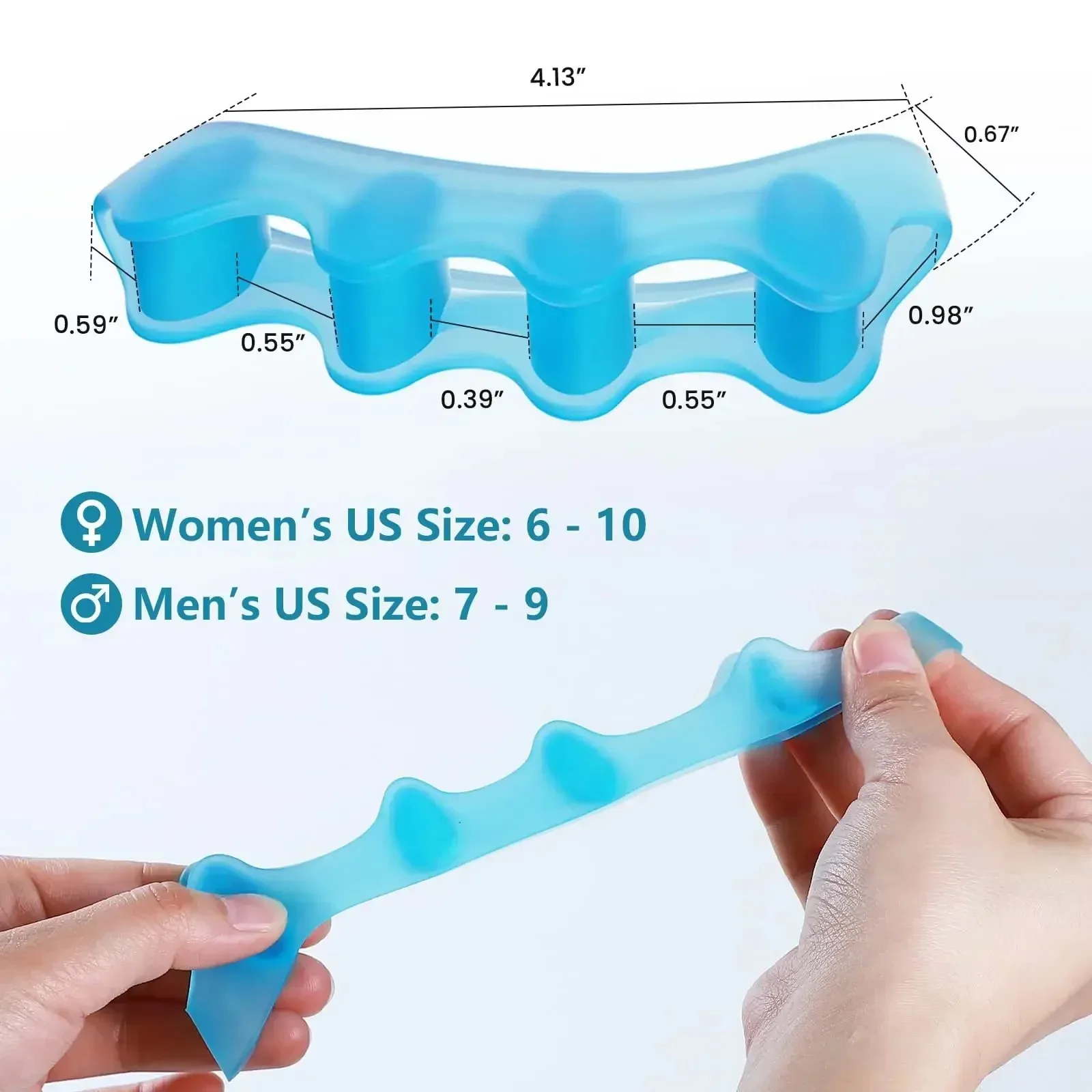 1Pair Soft Silicone Toe Separator Cushion Portable Household Foot Relief Protective Accessory For Toe Spacing