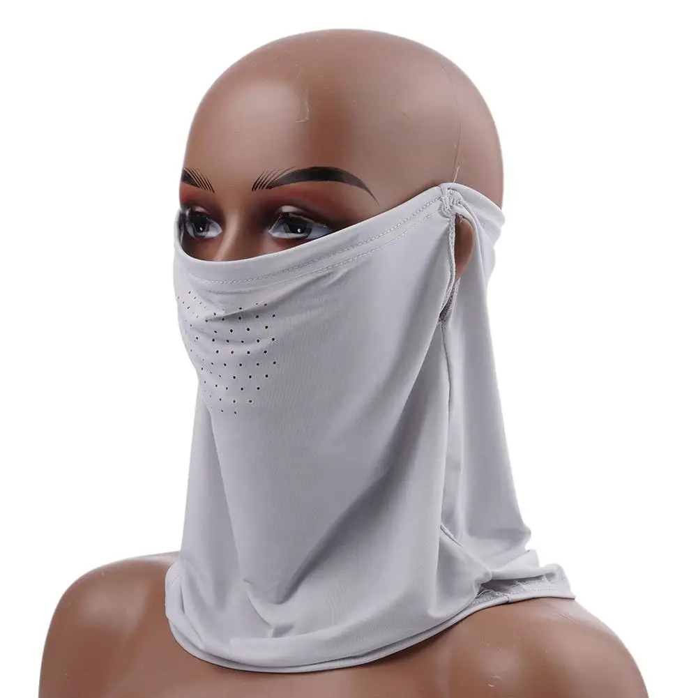 Face Scarf Breathable Ice Silk UV Sun Protection Mask Soft Adjustable Anti Ultraviolet Thin For Summer Outdoor Face Scarf