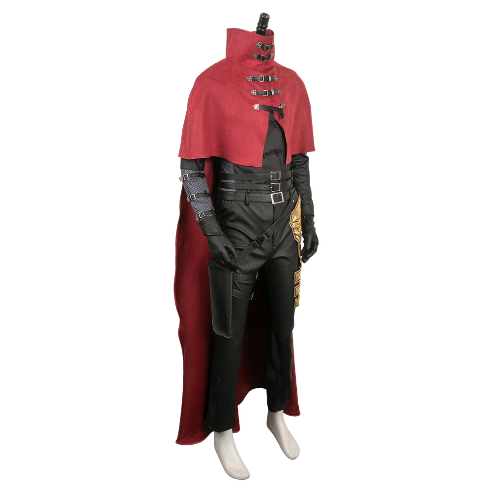 Fantasia vincent valentine cosplay traje adulto homem casaco manto luvas roupas halloween carnaval festa disfarce terno