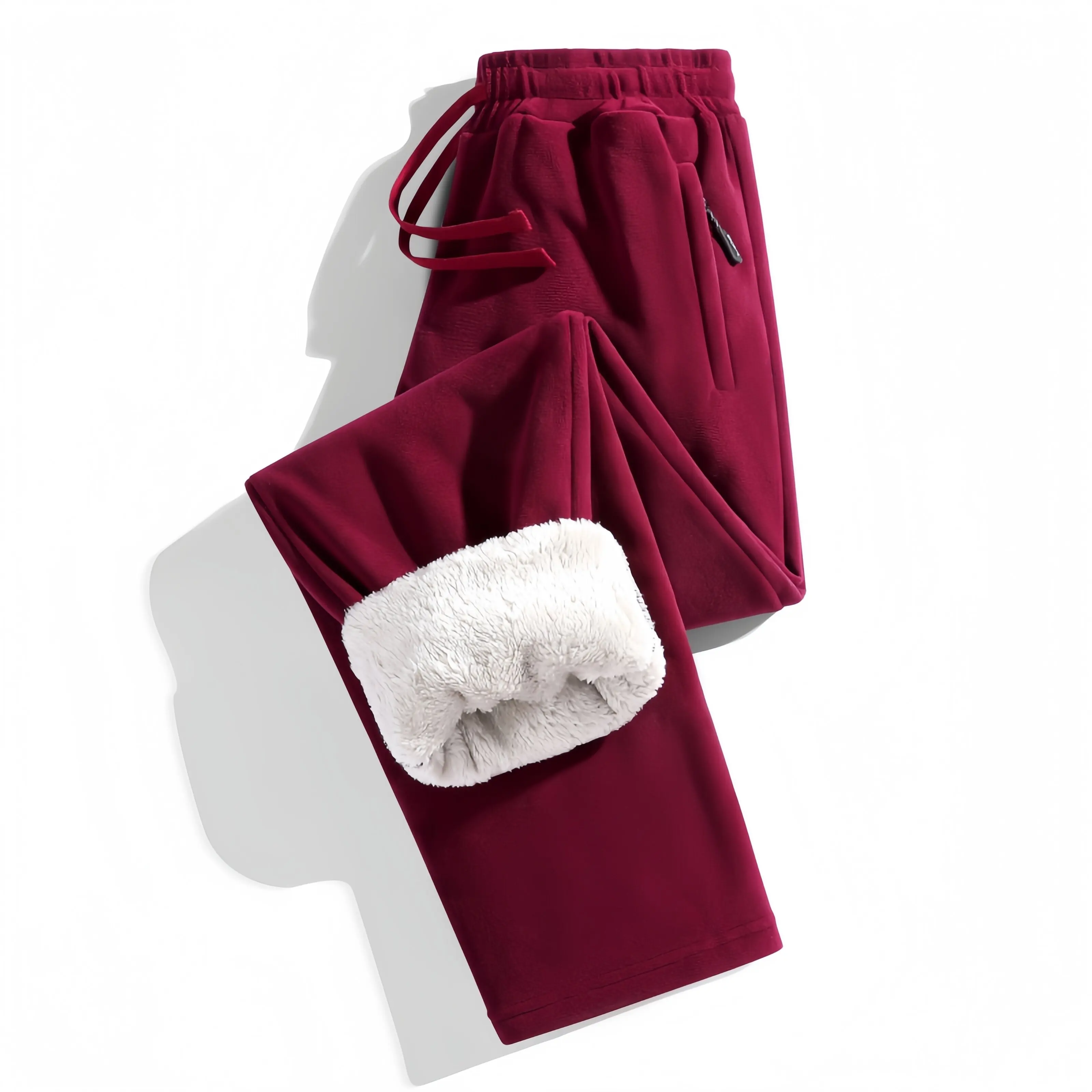 

Winter New Fashionable Solid Color Thick Velvet Warm Pants for Men's Casual Loose Sports Large Size High Quality Pants M-5XL