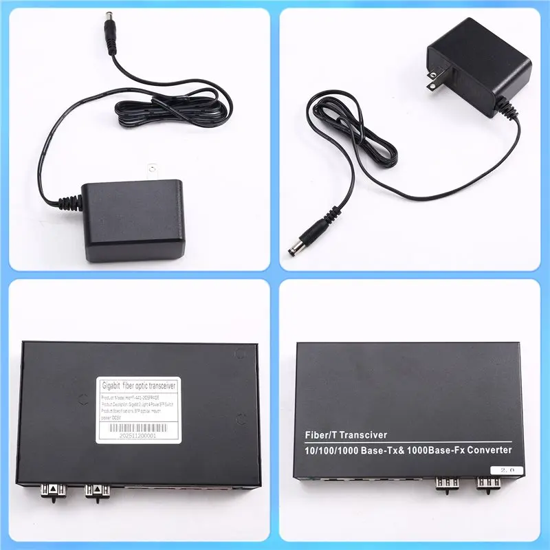 Y43A-US PLUG Gigabit SFP Media Converter 2 SFP To 4 RJ45 10/100/1000M Fiber Optic Switch, For Fast Connectivity Ethernet Convers