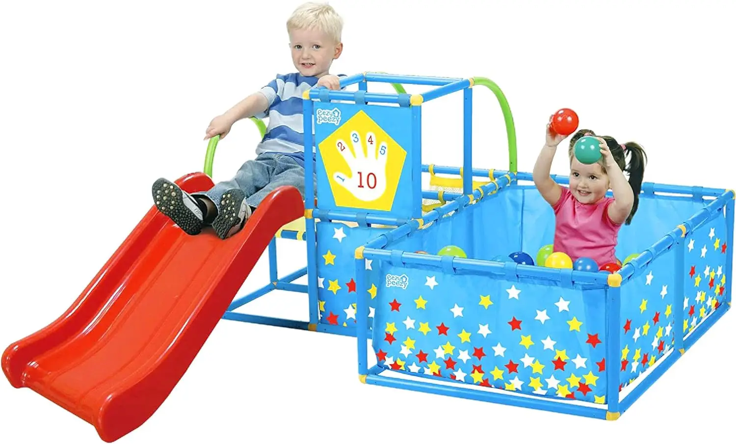 Active Play 3 in 1 Jungle Gym PlaySet – Includes Slide, Ball Pit, & Toss Target