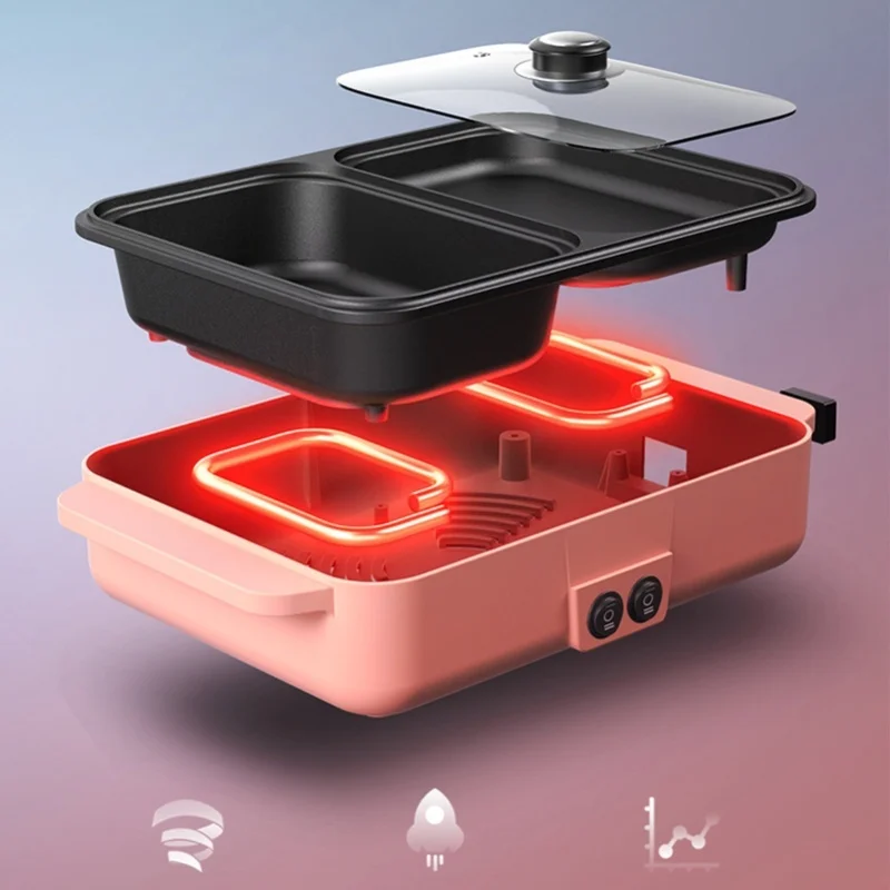 

Indoor Electric Grill Fast Heat Up Easy To Clean Mini Electric Skillet For Home Dormitory
