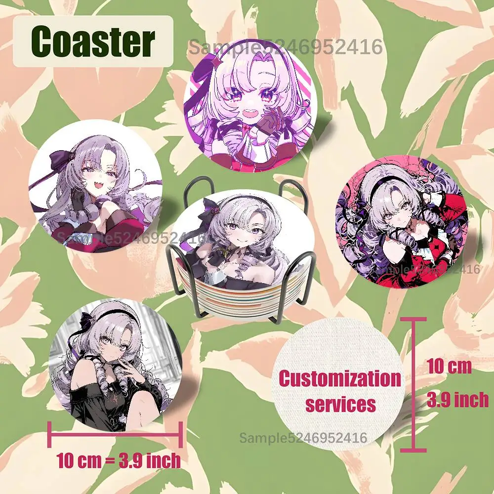 

S-Salome N-Nijisanji Fashion Retro Wooden Cup Mats Elements Colour Printing Cup Coasters Home Kitchen Decora Gifts