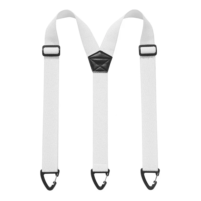 Verstellbare elastische Hosenträger – Schwarze, robuste Arbeits-Hosenträger für Herren, 3,8 cm breit, Y-Form mit Kunststoff-Greifverschlüssen