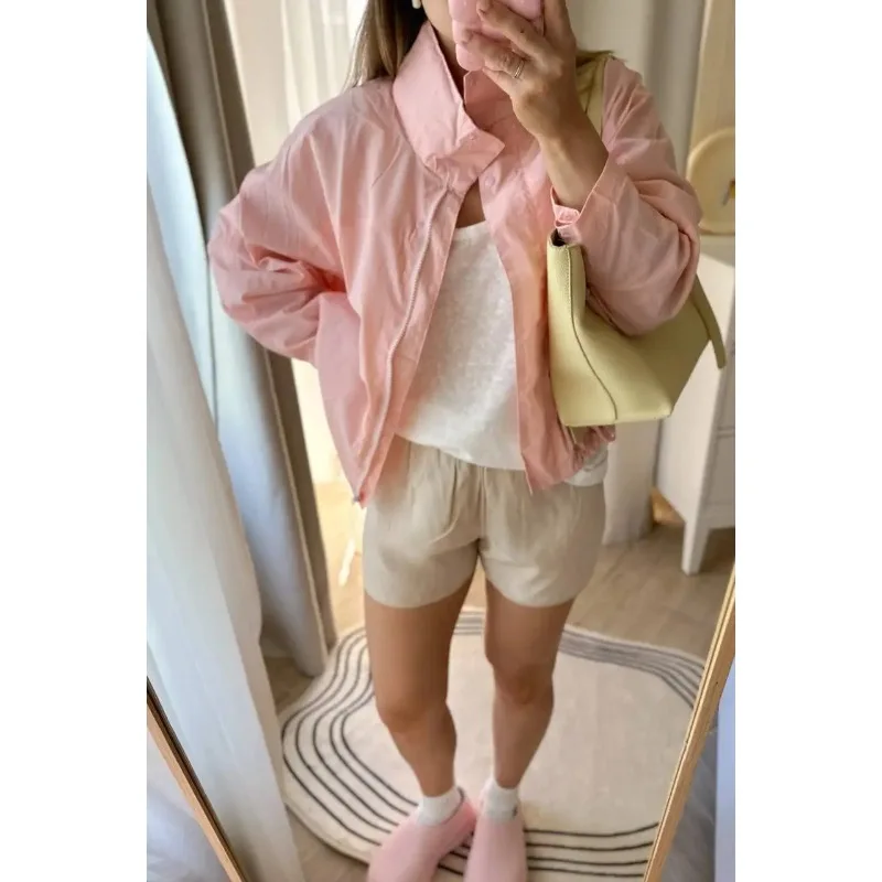 

Windproof Stand Collar Jacket Women's Outdoor Casual Hooded Thin Coat Jacket