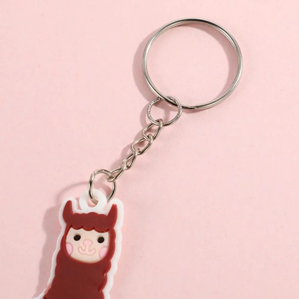4/8Pcs Alpaca Shape Keychain Cartoon Llama Keyrings Party Bag Fillers Birthday Christmas Gifts Handbag Charm Purse Accessories